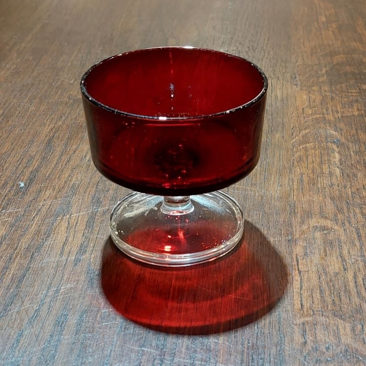 法國紅色玻璃甜品杯