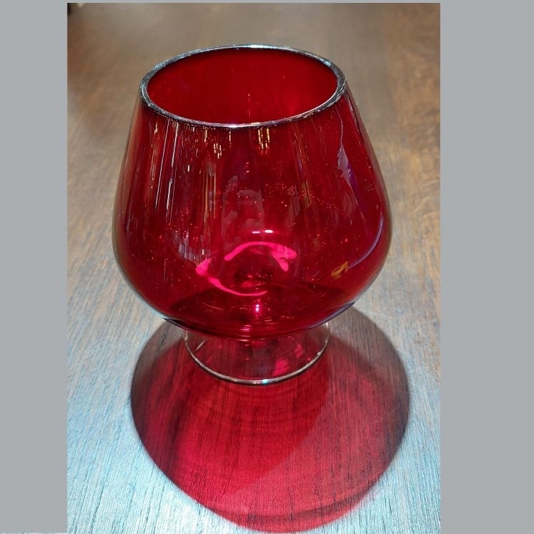 意大利Murano 手製紅色玻璃干邑酒杯