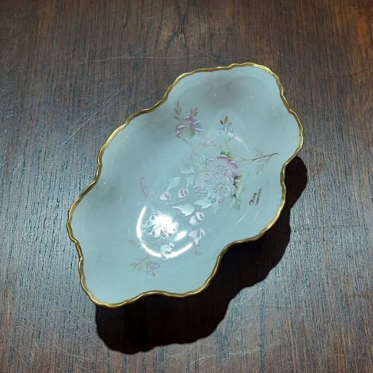 法國Limoges 手繪花陶瓷碟