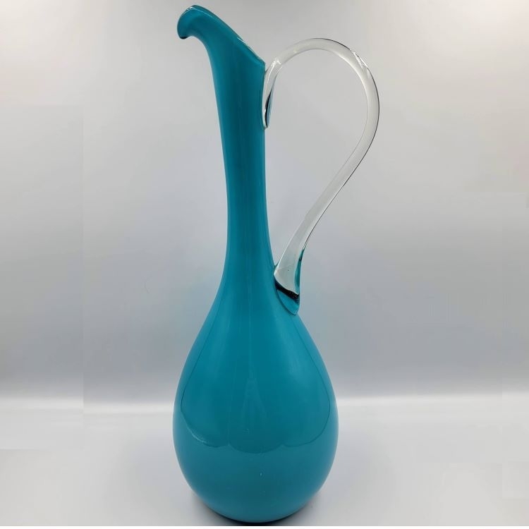 意大利Murano 淺藍色(柄盂式) 玻璃花瓶