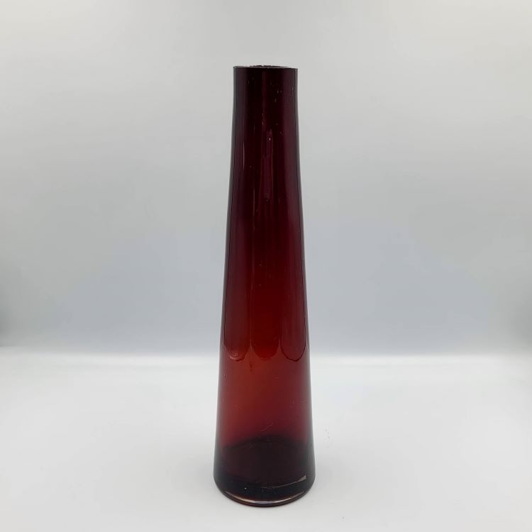 波蘭中古手工紅色玻璃花瓶